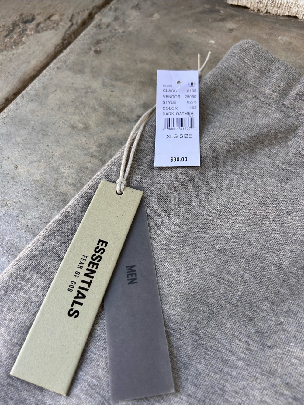 Essentials Men's Light Gray Drawstring Sweatpants - Picture 8 of 9